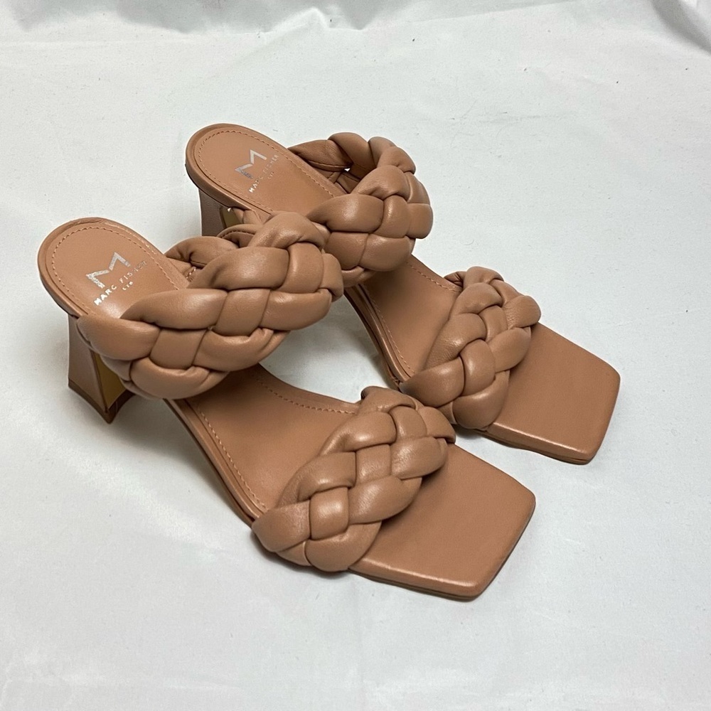 Marc Fisher Heeled Hammy Leather Sandals